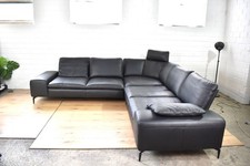 W. Schillig Ledersofa Valentinoo Schlafsofa Sitztiefenverstellung Couch Ecksofa