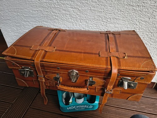 Vintage lederkoffer oldtimer - lederkoffer,