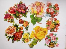 Oblaten Glanzbilder Poesie Scrap - Konvolut  Rosen EAS