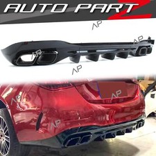 C63 Look  Diffusor Heckdiffusor Blenden Schwarz für Mercedes W206 S206 AMG Line