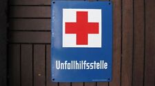 Unfallhilfsstelle Emailschild Duro Emallierwerk GmbH Dachau