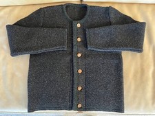 Trachten-Strickjacke, 100% Schurwolle, Hr. Größe 46, Anthrazit TOP-Qualität++NEU