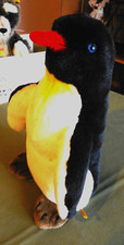 steiff pinguin stehend, 34cm hoch,  mit baby, gebraucht, mit knopf/fahne,