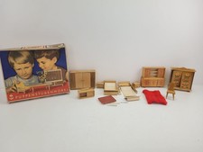 Puppenstuben-Möbel Vero Schlafzimmer & Wohnzimmer DDR Spielzeug Holz #2510993