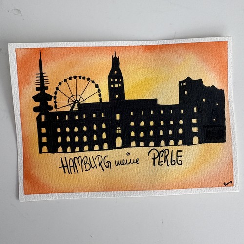Handgemalt aquarell karte - aquarell, bild