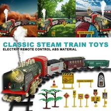 Elektrischer Zug Spielzeug Eisenbahn Set mit Licht und Sound 4 Wagen Kinder DHL