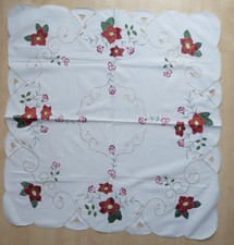 Weihnachtstischdecke - ca. 90 x 90 cm - weiß rot grün gold - Quadratisch - Decke