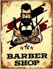 Blechschild barber shop - barber,
