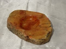 Großer Aschenbecher Alabaster,Genuine, Italy, Orange, 60er Jahre