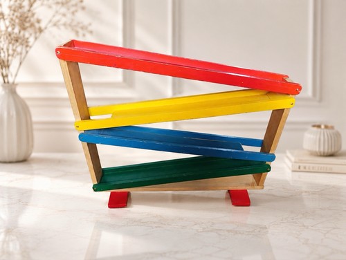 Bunte holz murmelbahn - bunte, holz-murmelbahn