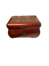 Alte Holz Schmuckschatulle mit