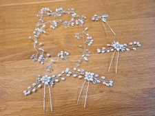 Haarschmuck für Braut, Haardraht mit Perlen & Strassbesatz