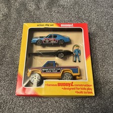 Buddy L Stock Car Race Team Pickup Truck, Trailer & Race Car 1982 - Portofrei