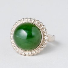 Silber Ring 830 Grüner Stein