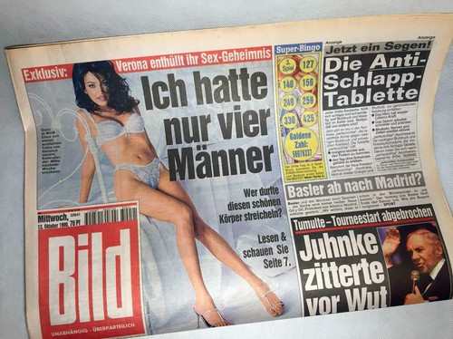 Bildzeitung vom 1999 sex - 13.10.1999,