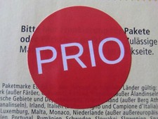 Hinweis-Aufkleber - Markierung von Deutsche Post PRIO-Briefen - Versand-Etikett