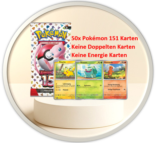50x pokemon 151 karten nur - 151,
