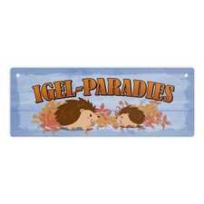 Igel-Paradies Metallschild mit