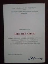 Fake - Urkunde DDR Ehrentitel