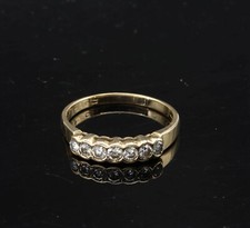 750/- 18ct Gelbgold Ring, Damen mit 7 Diamanten 0,35ct Ringgröße 55 Top Zustand