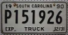 South Carolina Nummernschild , Amerikanisches Kennzeichen US Truck License Plate