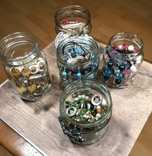 Mistery Schmuckglas Gold Silber Jewellry Jar Schmuck Glas Vintage