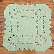 Hardanger Handarbeit Mitteltischdecke hellgrün 78 × 78 cm Stickerei Läufer