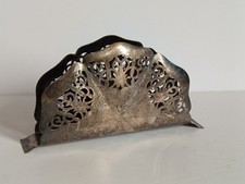 Antiker Serviettenhalter, Art Deco , floral, silber mit Patina , Tisch Dekor