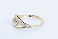 Alter Goldring 585 14 k Gelb Gold Ring mit Diamanten  2,33 g Gr. 54 / 17,4 mm