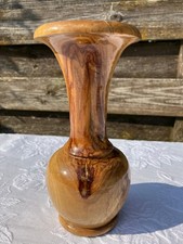 Deko Vase Holzvase Massivholz Standvase Blumenvase H 19 cm