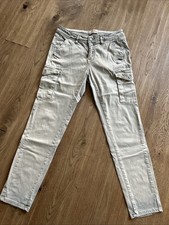 Gang Jeans Inch 28, Amelie, olive used, Cargo-Jeans, schmale Passform