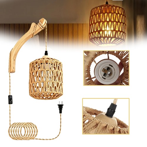 Hängelampe rattan - hängelampe,