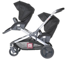 RED CASTLE, Kinderwagen, Zwilling Evolutwin, schwarz
