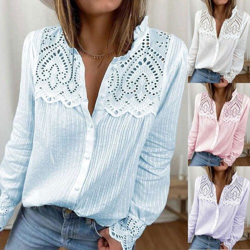 Damen spitze hemd bluse - hemd,