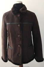 Damen Jacke Polarfell Kunstfell in Farbe braun, Größe 34