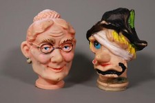 Alte Handpuppen Großmutter & Streuner, Kasperle Puppen Theater - Vintage #W