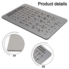 Braille Alphabet Lerntafel erhöhte Punkte mit Zahlen und Satzzeichen