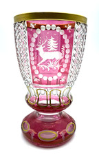 Vintage Pokal Überfang Glas