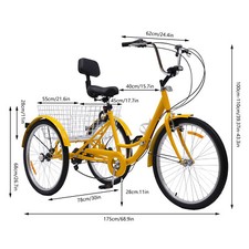 Erwachsene Faltrad 24 Zoll Klappfahrrad 7 Gänge Dreirad Klapprad Folding Bike DE
