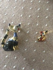 Rosina Wachtmeister Katzenbrosche und Single-Ohrstecker Katze ca. 3,5 cm groß