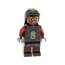 1x Lego Minifigur Herr der Ringe Uruk Hai dunkel braun Doppelgesicht lor006
