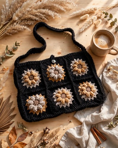 Handgemachte häkel tasche mit - handgemachte,