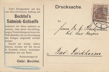 KREUZNACH, Postkarte 1916, Gebrüder Bechtel Salmiak-Gallseife