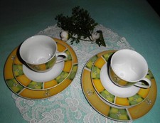 Flirt by R&B Porzellan Kaffee / Teegeschirr Tassen Teller 2 Gedeck 6-Teilig  Top