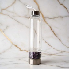 Amethyst trinkflasche silber - amethyst,