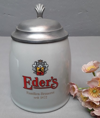 Bierkrug mit zinndeckel - bierkrug,