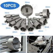 10tlg Hartmetall Bohrer Lochsäge Lochbohrer Edelstahl Metall Holz Bohrkronen Set