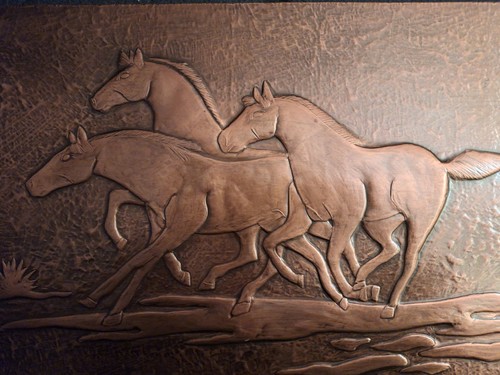 Wandbild kupfer treibarbeit - wandbild,,