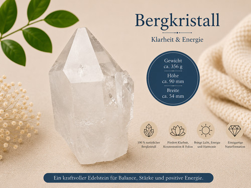 Bergkristall naturspitze 356g - bergkristall,