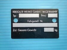 Kreidler Blanko Typenschild 50